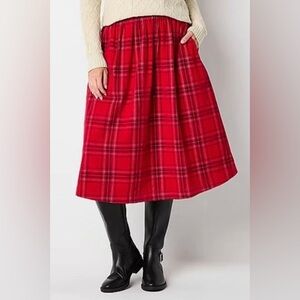 NEW St John’s Bay Red Plaid Skirt